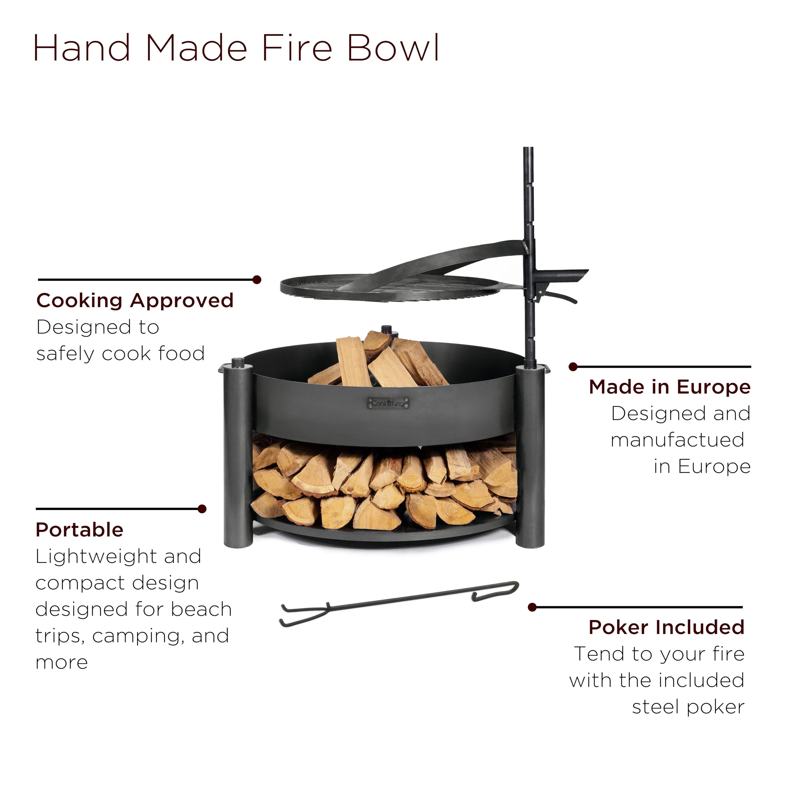 Amazon.com : Cook King 111000 Montana X Fire Pit, 31.5